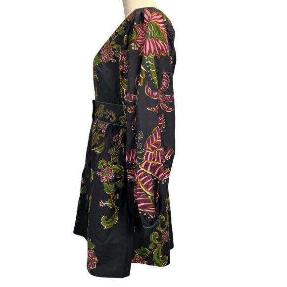 NWT Small FARM Rio Black Ravenala Puff Sleeve Mini Dress - Picture 10 of 15